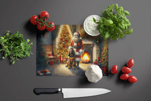 Load image into Gallery viewer, Bloodhound and Santa Claus Glass Cutting Boards – Durable, Decorative Kitchen Art