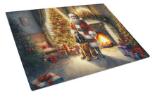 Load image into Gallery viewer, Bloodhound and Santa Claus Glass Cutting Boards – Durable, Decorative Kitchen Art