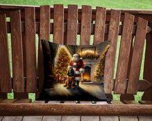 Load image into Gallery viewer, Bloodhound and Santa Claus Throw Pillow - 14x14 Decorative Pillow – Art for Your Home &amp; Patio