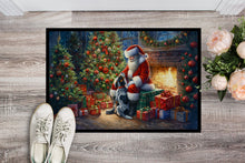 Load image into Gallery viewer, Bluetick Hound and Santa Claus Doormat-24x36 Indoor / Outdoor Rug | Made in USA
