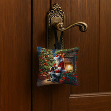 Load image into Gallery viewer, Bluetick Hound and Santa Claus Hanging Square Fabric Ornament 3.5 × 3.5