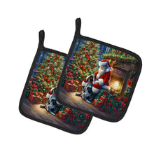Load image into Gallery viewer, Bluetick Hound and Santa Claus Pot Holders - Set of 2 Decorative Kitchen Helpers | Made in the USA