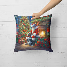Load image into Gallery viewer, Bluetick Hound and Santa Claus Throw Pillow
