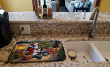 Load image into Gallery viewer, Bluetick Hound and Santa Claus Dish Drying Mat