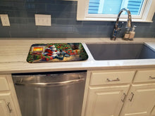 Load image into Gallery viewer, Bluetick Hound and Santa Claus Dish Drying Mat