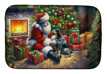 Load image into Gallery viewer, Bluetick Hound and Santa Claus Dish Drying Mat