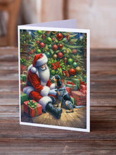 Load image into Gallery viewer, Bluetick Hound and Santa Claus Greeting Cards - Blank Note Cards – 8-Pack of Artist-Designed Cards with Envelopes