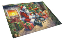 Load image into Gallery viewer, Bluetick Hound and Santa Claus Glass Cutting Boards – Durable, Decorative Kitchen Art