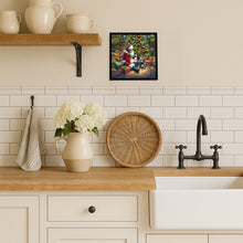 Load image into Gallery viewer, Bluetick Hound and Santa Claus Framed Metal Print