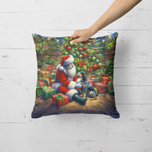 Load image into Gallery viewer, Bluetick Hound and Santa Claus Throw Pillow