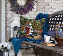 Load image into Gallery viewer, Bluetick Hound and Santa Claus Throw Pillow