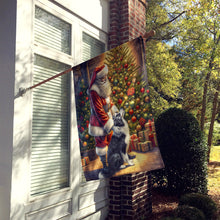 Load image into Gallery viewer, Border Collie and Santa Claus House Flag