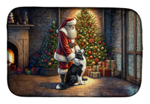 Load image into Gallery viewer, Border Collie and Santa Claus Dish Drying Mat