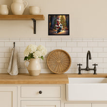 Load image into Gallery viewer, Border Collie and Santa Claus Framed Metal Print
