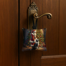 Load image into Gallery viewer, Border Collie and Santa Claus Hanging Square Fabric Ornament 3.5 × 3.5