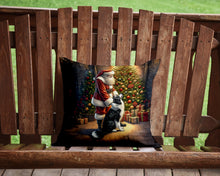 Load image into Gallery viewer, Border Collie and Santa Claus Throw Pillow - 14x14 Decorative Pillow – Art for Your Home &amp; Patio