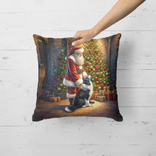 Load image into Gallery viewer, Border Collie and Santa Claus Throw Pillow