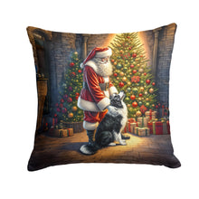 Load image into Gallery viewer, Border Collie and Santa Claus Throw Pillow