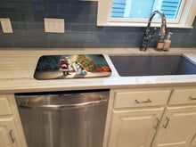 Load image into Gallery viewer, Borzoi and Santa Claus Dish Drying Mat