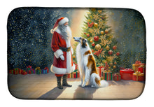 Load image into Gallery viewer, Borzoi and Santa Claus Dish Drying Mat