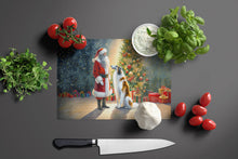 Load image into Gallery viewer, Borzoi and Santa Claus Glass Cutting Boards – Durable, Decorative Kitchen Art