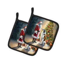 Load image into Gallery viewer, Borzoi and Santa Claus Pot Holders - Set of 2 Decorative Kitchen Helpers | Made in the USA