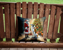 Load image into Gallery viewer, Borzoi and Santa Claus Throw Pillow - 14x14 Decorative Pillow – Art for Your Home &amp; Patio