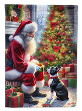 Load image into Gallery viewer, Boston Terrier with Santa Garden Flag – Christmas Dog Yard Decor