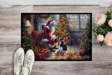 Load image into Gallery viewer, Boston Terrier and Santa Claus Doormat-24x36 Indoor / Outdoor Rug | Made in USA