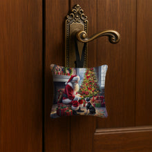 Load image into Gallery viewer, Boston Terrier and Santa Claus Hanging Square Fabric Ornament 3.5 × 3.5