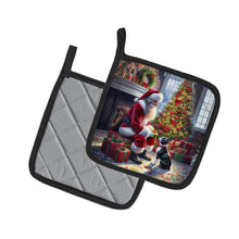 Load image into Gallery viewer, Boston Terrier and Santa Claus Pot Holders - Set of 2 Decorative Kitchen Helpers | Made in the USA