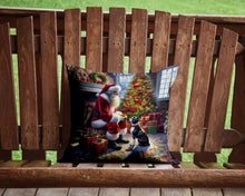 Load image into Gallery viewer, Boston Terrier and Santa Claus Throw Pillow - 14x14 Decorative Pillow – Art for Your Home &amp; Patio