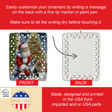 Load image into Gallery viewer, Boston Terrier and Santa Claus Porcelain Ornament