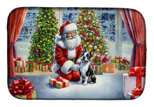 Load image into Gallery viewer, Boston Terrier and Santa Claus Dish Drying Mat