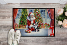 Load image into Gallery viewer, Boston Terrier and Santa Claus Doormat-24x36 Indoor / Outdoor Rug | Made in USA