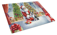 Load image into Gallery viewer, Boston Terrier and Santa Claus Glass Cutting Boards – Durable, Decorative Kitchen Art