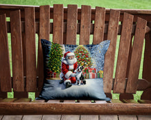 Load image into Gallery viewer, Boston Terrier and Santa Claus Throw Pillow - 14x14 Decorative Pillow – Art for Your Home &amp; Patio