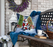 Load image into Gallery viewer, Boston Terrier and Santa Claus Throw Pillow