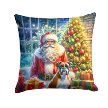 Load image into Gallery viewer, Boxer and Santa Claus Throw Pillow - 14x14 Decorative Pillow – Art for Your Home &amp; Patio