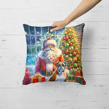 Load image into Gallery viewer, Boxer and Santa Claus Throw Pillow