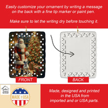 Load image into Gallery viewer, Boxer and Santa Claus Porcelain Ornament