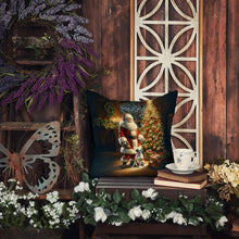 Load image into Gallery viewer, Boxer and Santa Claus Throw Pillow