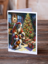 Load image into Gallery viewer, Brittany and Santa Claus Greeting Cards - Blank Note Cards – 8-Pack of Artist-Designed Cards with Envelopes