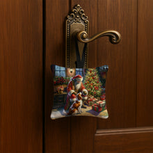 Load image into Gallery viewer, Brittany and Santa Claus Hanging Square Fabric Ornament 3.5 × 3.5