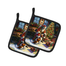 Load image into Gallery viewer, Brittany and Santa Claus Pot Holders - Set of 2 Decorative Kitchen Helpers | Made in the USA