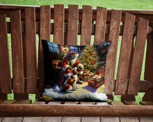 Load image into Gallery viewer, Brittany and Santa Claus Throw Pillow - 14x14 Decorative Pillow – Art for Your Home &amp; Patio