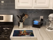 Load image into Gallery viewer, Brussels Griffon and Santa Claus Glass Cutting Boards – Durable, Decorative Kitchen Art