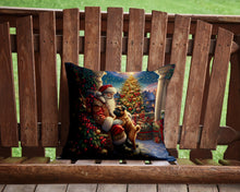 Load image into Gallery viewer, Brussels Griffon and Santa Claus Throw Pillow - 14x14 Decorative Pillow – Art for Your Home &amp; Patio