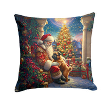 Load image into Gallery viewer, Brussels Griffon and Santa Claus Throw Pillow - 14x14 Decorative Pillow – Art for Your Home &amp; Patio