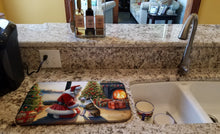 Load image into Gallery viewer, Bull Terrier and Santa Claus Dish Drying Mat